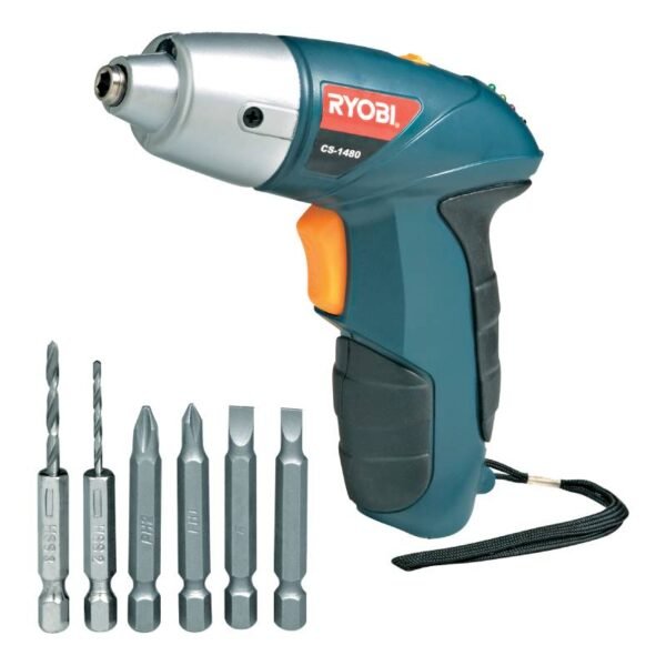 Ryobi 4.8V Cordless Screwdriver With 4 Bits + 2 Drill Bits (CS-1480)
