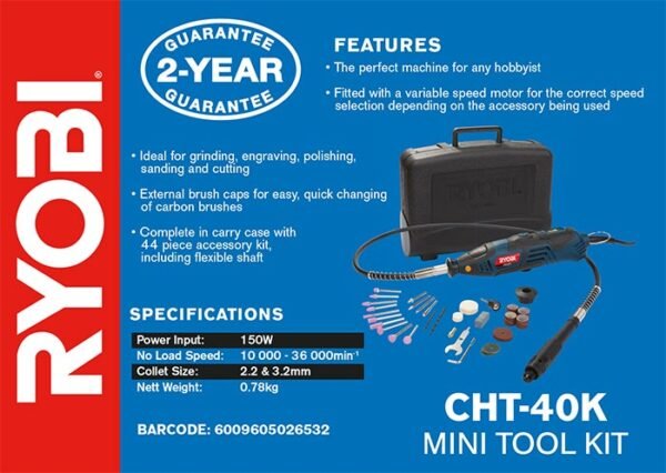 Ryobi 150W 44PC Mini Tool Kit (CHT-40K)
