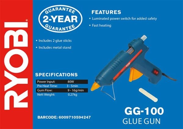 Ryobi 80W Glue Gun Kit (GG-100)