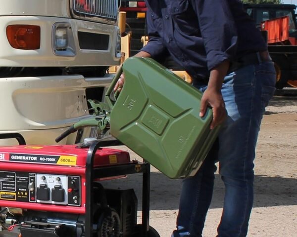 Ryobi 20L Steel Petrol/Fuel Jerrycan with S/Pin – Olive Green (JC-20LG)
